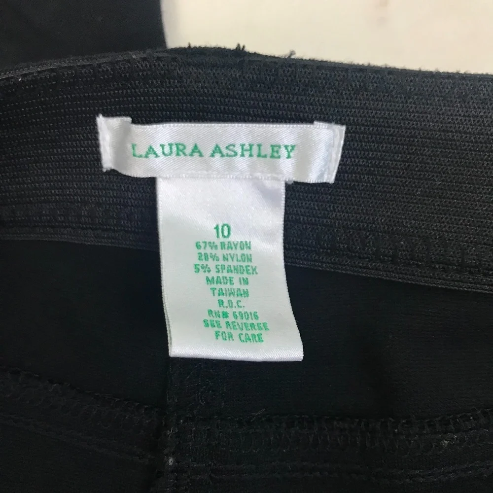 Laura Ashley Black Ponte Stretchy Knit Straight Leg Pant
